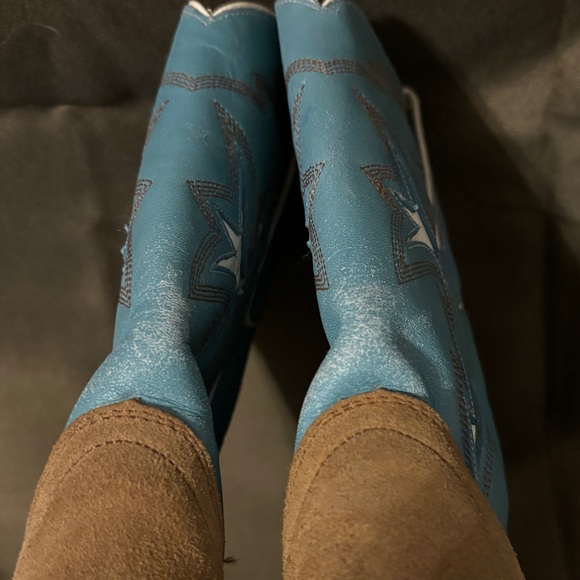 Blue and brown Dan post cowboy boots size 7.5m - Picture 10 of 16